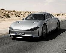 VISION EQXX zeigt ein weiteres Mal die bahnbrechende Effizienz mit einem Stromverbrauch von 7,4 kWh/100 km bei Fahrt von Riad nach Dubai